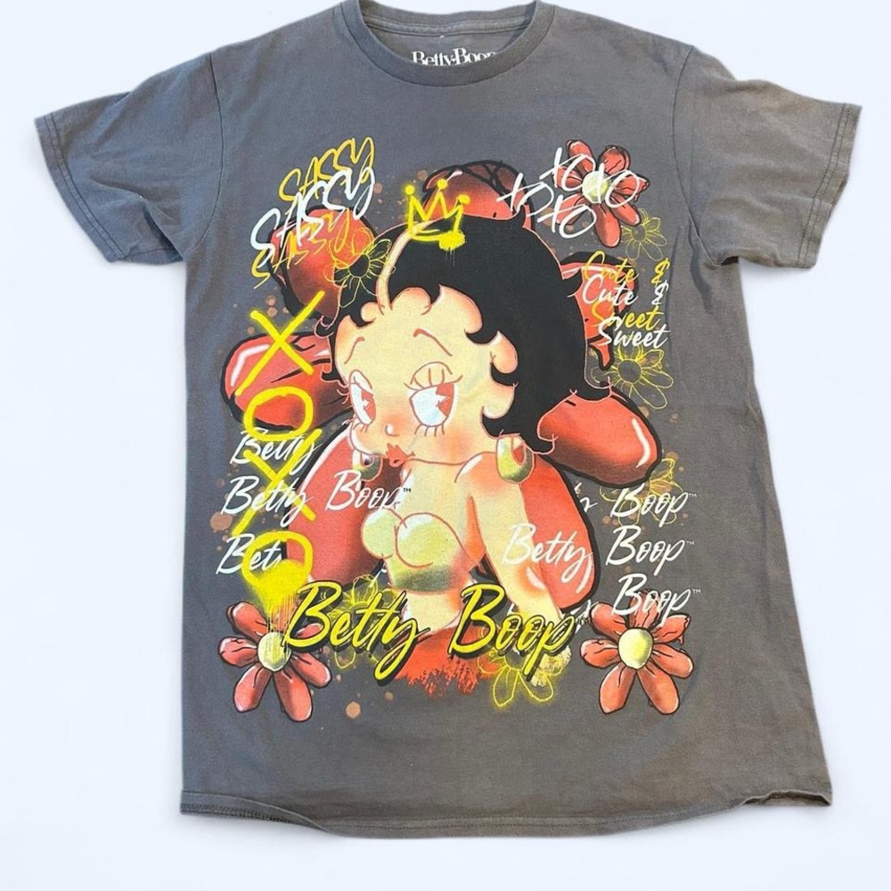 Betty Boop Gray Graphic T-Shirt Oversized Fit
